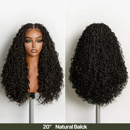 ✨✨13x6 HD Lace Wig Glueless Wear & Go 12” Boho Braids Water Wave Pre-Cut Lace Wig – Premium Fiber, Beginner Friendly