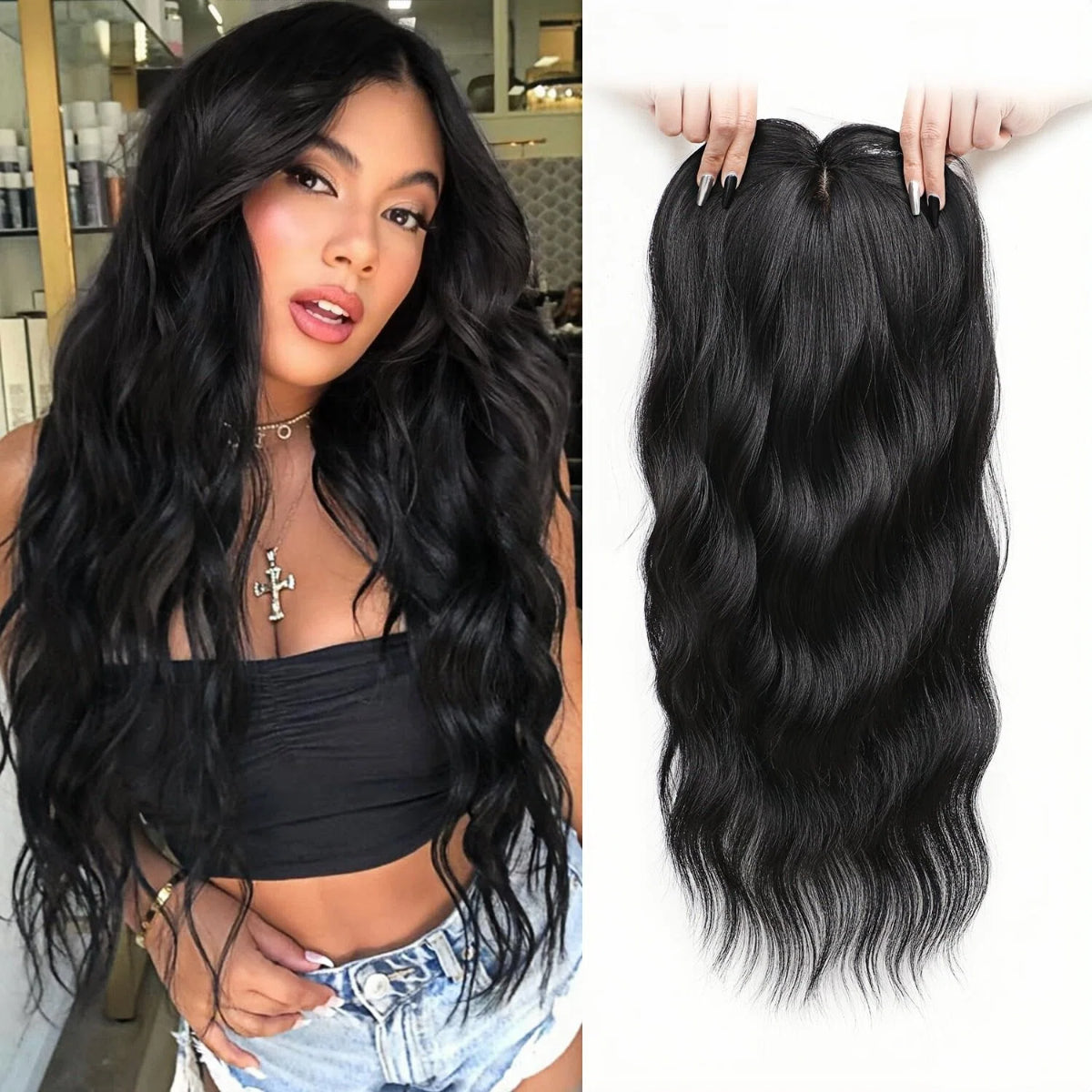 ⚡ Final Hours –⚡2026 New Lightweight & Breathable Wavy Hair Topper