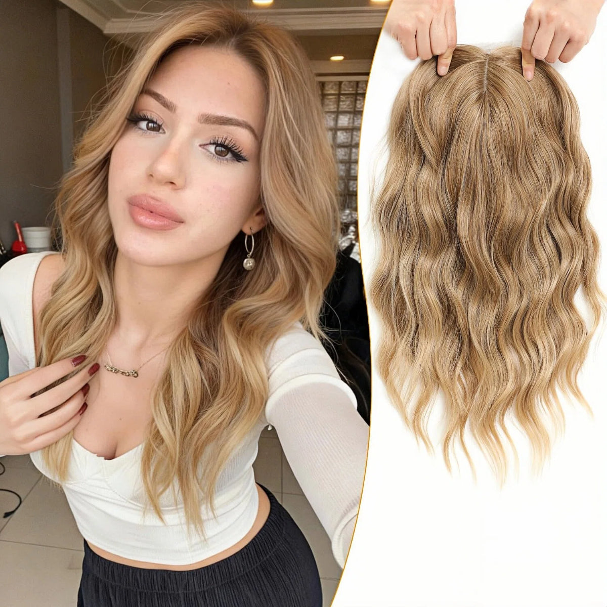 ⚡⚡ Final Hours –⚡2026 New Lightweight & Breathable Wavy Hair Topper