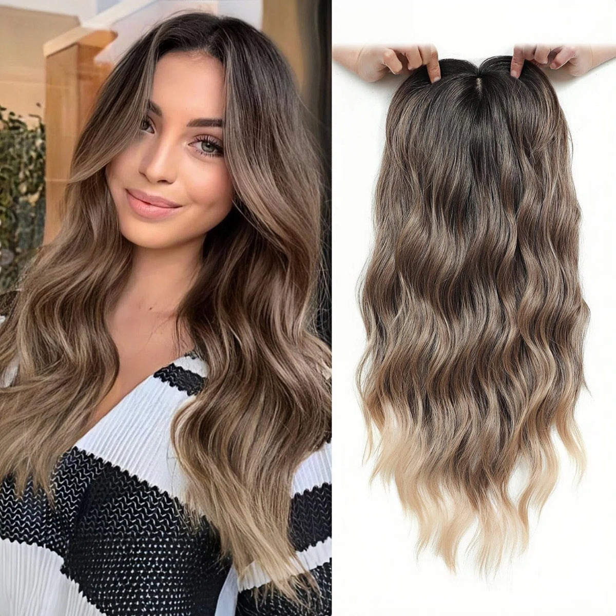⚡ Final Hours –⚡2026 New Lightweight & Breathable Wavy Hair Topper