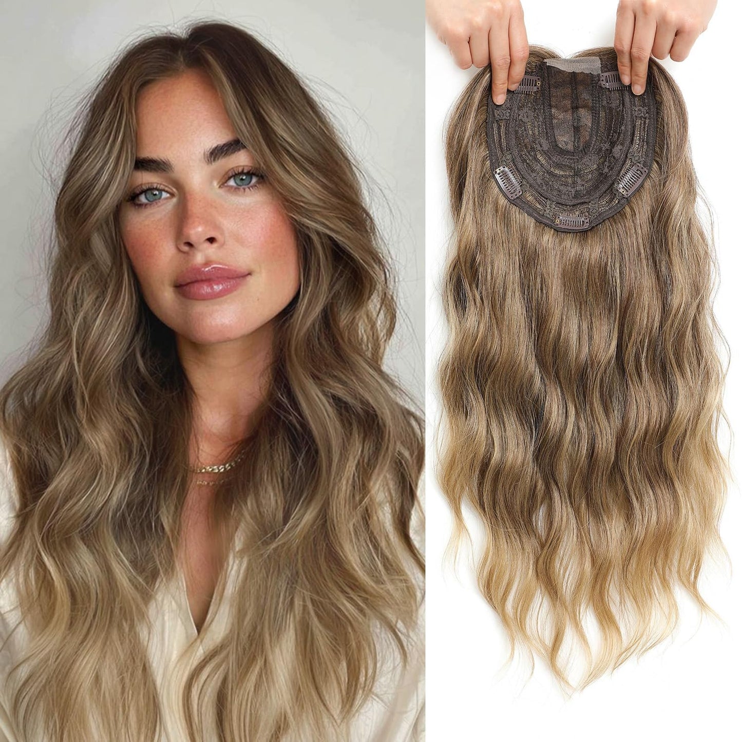 ⚡ Final Hours –⚡2026 New Lightweight & Breathable Wavy Hair Topper