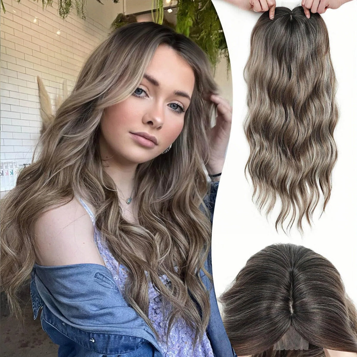 ⚡ Final Hours –⚡2026 New Lightweight & Breathable Wavy Hair Topper