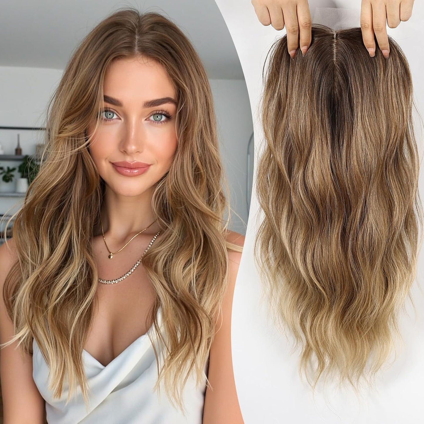 ⚡ Final Hours –⚡2026 New Lightweight & Breathable Wavy Hair Topper
